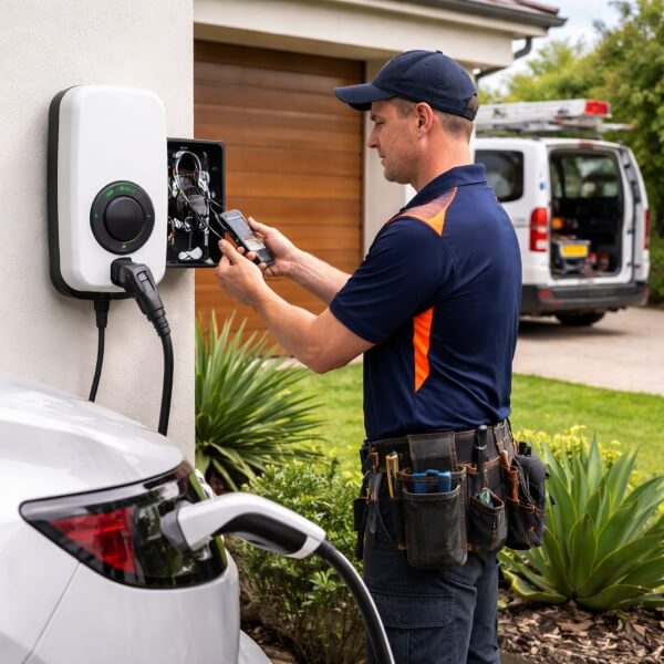 EV charger installation with home electric car charging system setup by Auto Gate Guys Perth.
